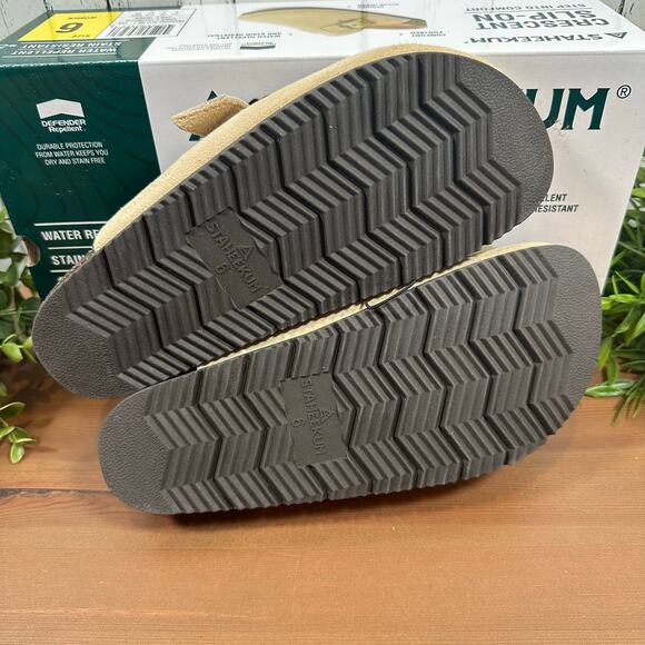 Staheekum Women's Crescent Slip On Tan Suede Buckle Clogs Size 6 - Picture 8 of 8